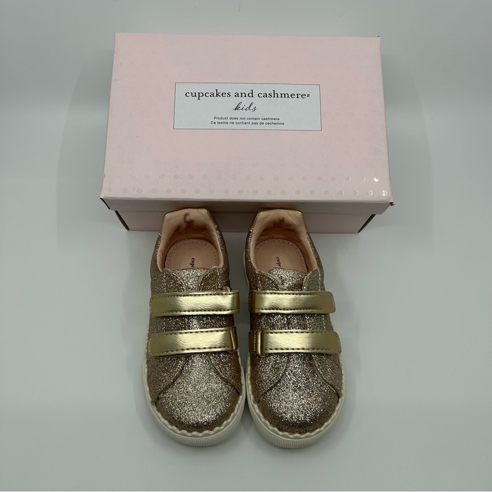 Cupcakes & Cashmere Kids Glittery Gold Sneakers